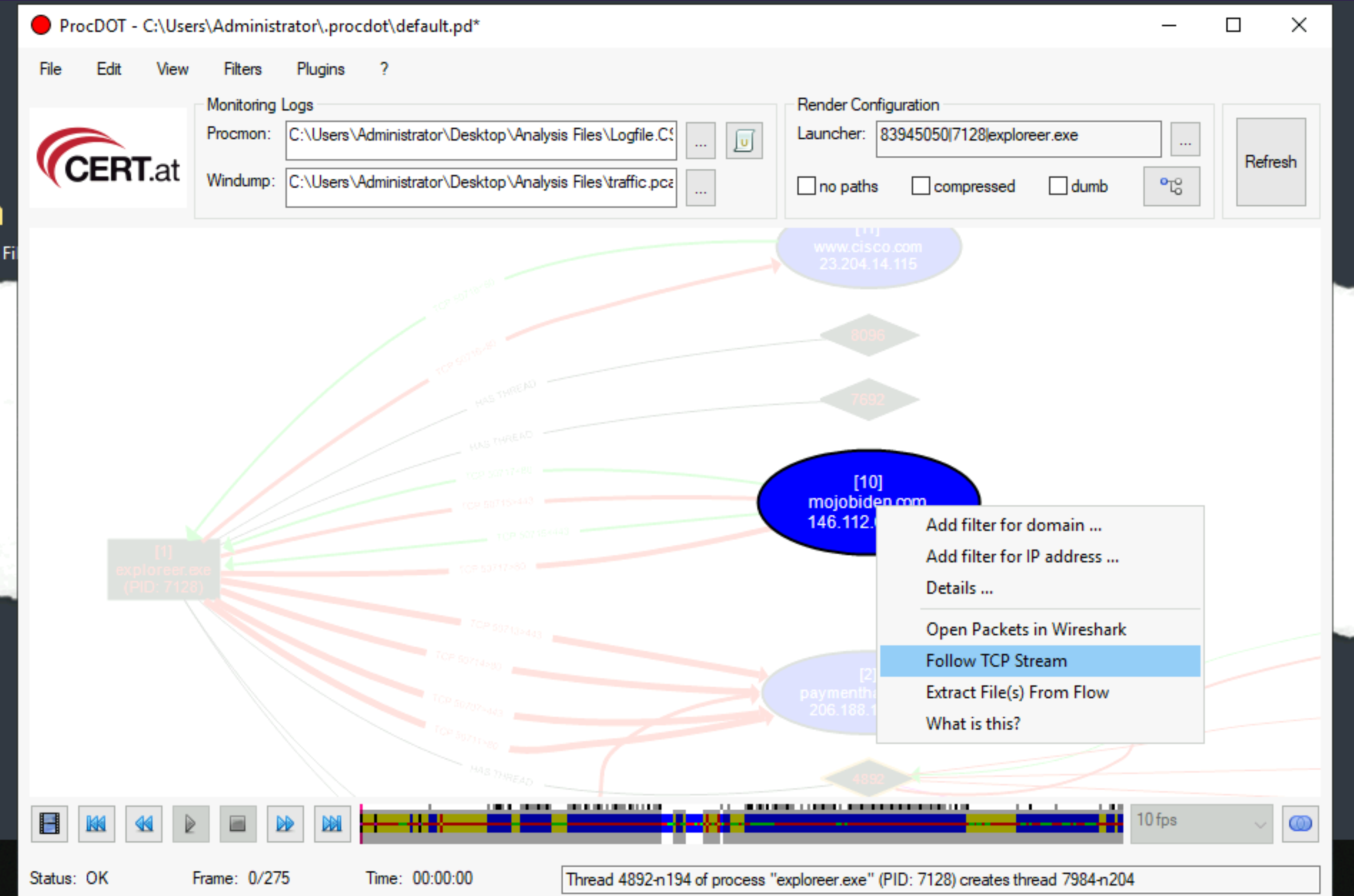 Dunkle Materie TCP Stream