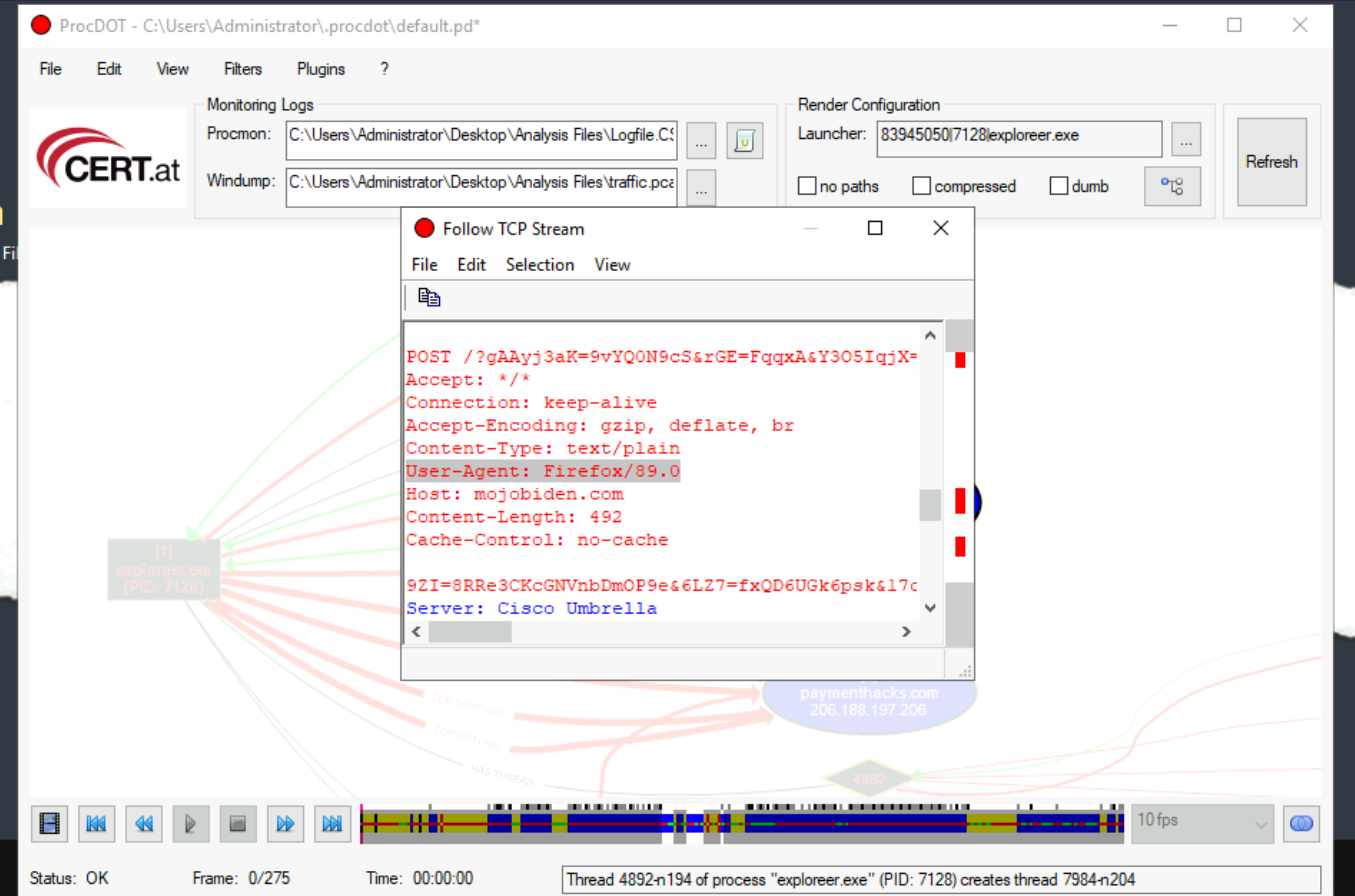 Dunkle Materie TCP Stream