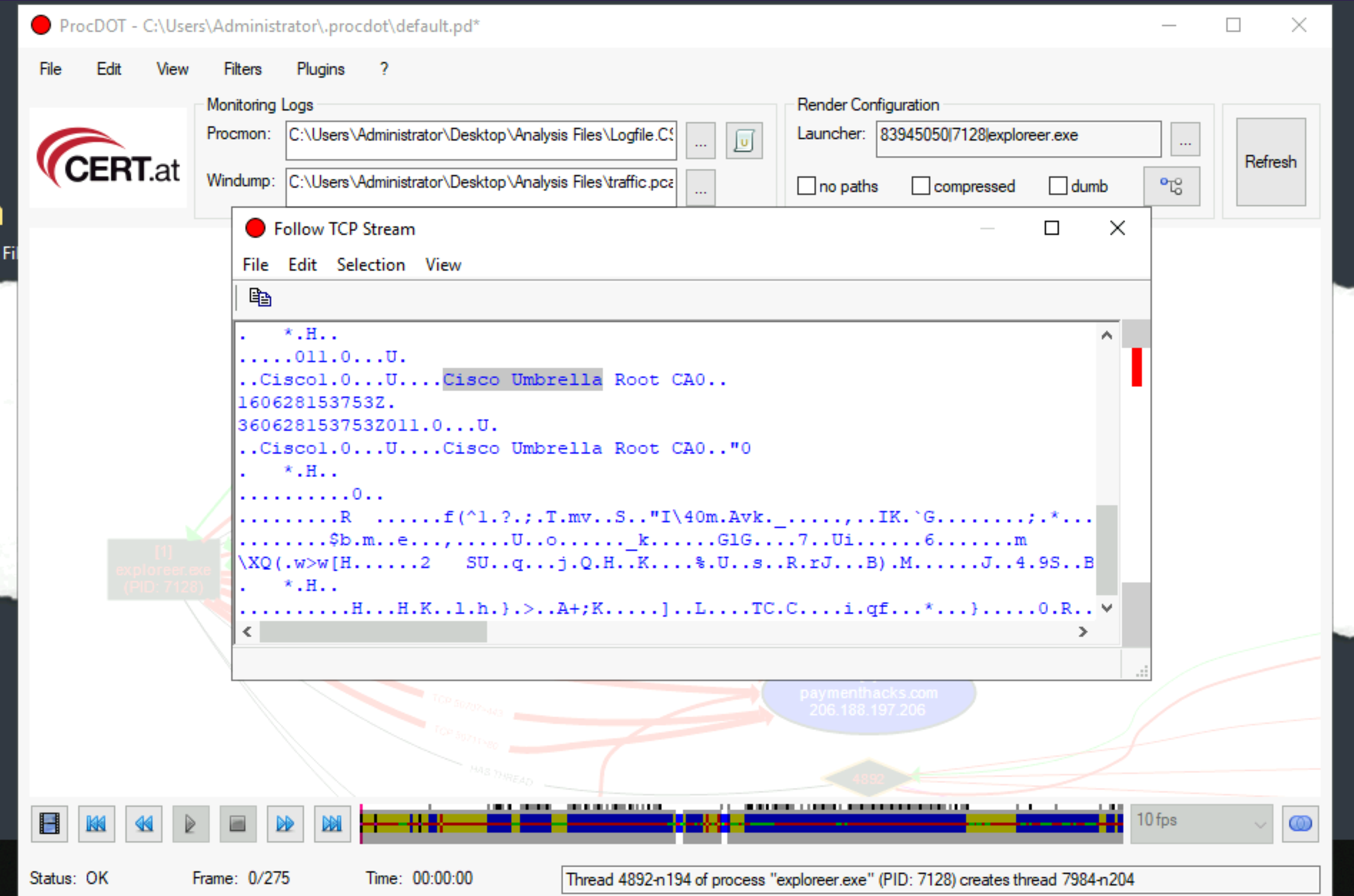 Dunkle Materie TCP Stream